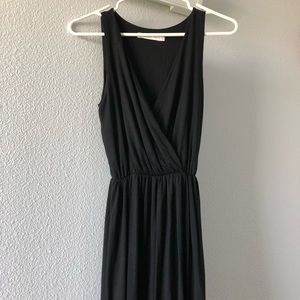Lush V Neck Black Maxi Dress
